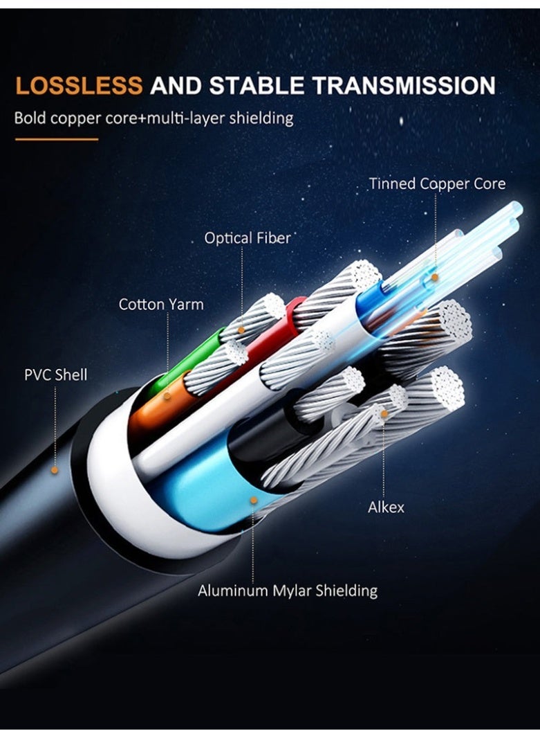 CABLETIME ACTIVE FIBER OPTICAL HDMI 2.0 CABLE AOC 4K 60HZ 18GBPS HDR HIGH SPEED ULTRA HD COMPATIBLE WITH PS4 PS5 XBOX TV MONITOR PROJECTOR BLU RAY LAPTOP - Image 3